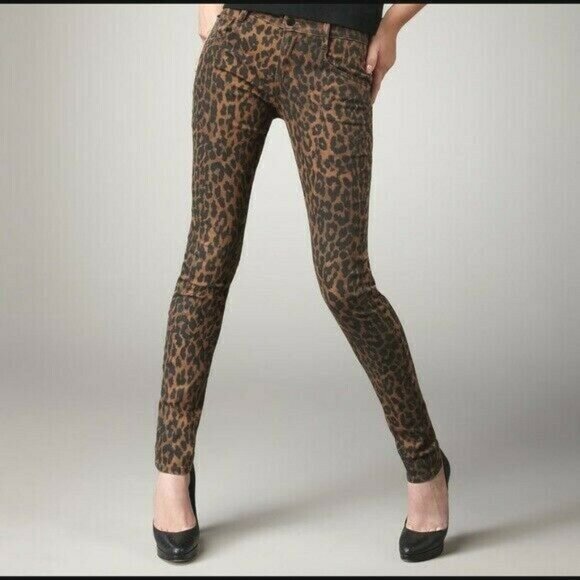 Joe's Jeans Pants - Joes‎ Leopard Chelsea Skinny Pants Women 27 Cotton Blend Stretch Pockets Animal